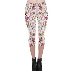 Peacock Rainbow Animals Bird Beauty Sexy Flower Floral Sunflower Star Capri Leggings  by Mariart