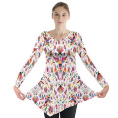 Peacock Rainbow Animals Bird Beauty Sexy Flower Floral Sunflower Star Long Sleeve Tunic  by Mariart