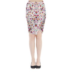 Peacock Rainbow Animals Bird Beauty Sexy Flower Floral Sunflower Star Midi Wrap Pencil Skirt by Mariart