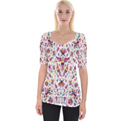 Peacock Rainbow Animals Bird Beauty Sexy Flower Floral Sunflower Star Wide Neckline Tee