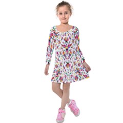 Peacock Rainbow Animals Bird Beauty Sexy Flower Floral Sunflower Star Kids  Long Sleeve Velvet Dress by Mariart