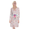 Peacock Rainbow Animals Bird Beauty Sexy Flower Floral Sunflower Star Long Sleeve Velvet Front Wrap Dress View1