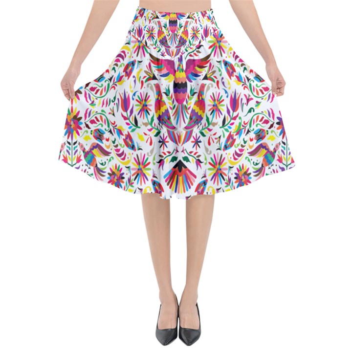 Peacock Rainbow Animals Bird Beauty Sexy Flower Floral Sunflower Star Flared Midi Skirt