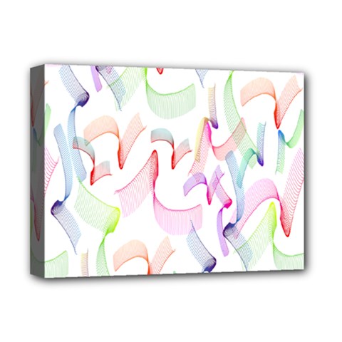 Rainbow Green Purple Pink Red Blue Pattern Zommed Deluxe Canvas 16  X 12   by Mariart