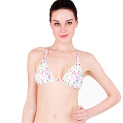 Rainbow Green Purple Pink Red Blue Pattern Zommed Bikini Top