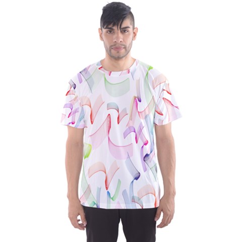 Rainbow Green Purple Pink Red Blue Pattern Zommed Men s Sports Mesh Tee by Mariart