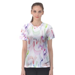 Rainbow Green Purple Pink Red Blue Pattern Zommed Women s Sport Mesh Tee