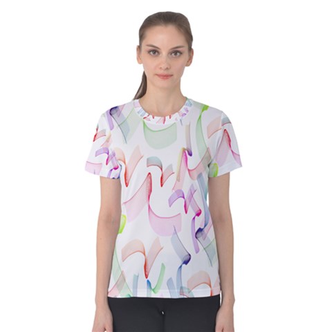 Rainbow Green Purple Pink Red Blue Pattern Zommed Women s Cotton Tee by Mariart