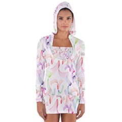 Rainbow Green Purple Pink Red Blue Pattern Zommed Long Sleeve Hooded T-shirt