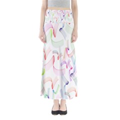 Rainbow Green Purple Pink Red Blue Pattern Zommed Full Length Maxi Skirt by Mariart