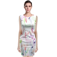 Rainbow Green Purple Pink Red Blue Pattern Zommed Classic Sleeveless Midi Dress by Mariart