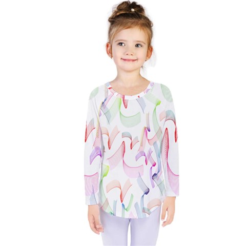 Rainbow Green Purple Pink Red Blue Pattern Zommed Kids  Long Sleeve Tee by Mariart