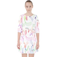 Rainbow Green Purple Pink Red Blue Pattern Zommed Pocket Dress