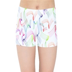 Rainbow Green Purple Pink Red Blue Pattern Zommed Kids Sports Shorts