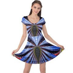 Illustration Robot Wave Cap Sleeve Dress by Mariart