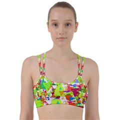 Colorful Shapes On A White Background                                Line Them Up Sports Bra