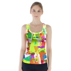 Colorful Shapes On A White Background                              Racer Back Sports Top by LalyLauraFLM