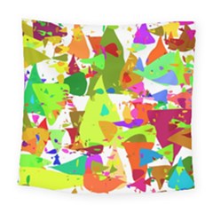 Colorful Shapes On A White Background                            Square Tapestry by LalyLauraFLM