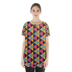 Triangles Pattern                               Skirt Hem Sports Top