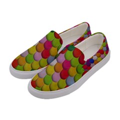 Colorful Tiles Pattern                      Women Canvas Slip Ons