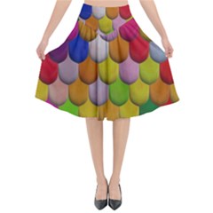 Colorful Tiles Pattern                        Flared Midi Skirt by LalyLauraFLM