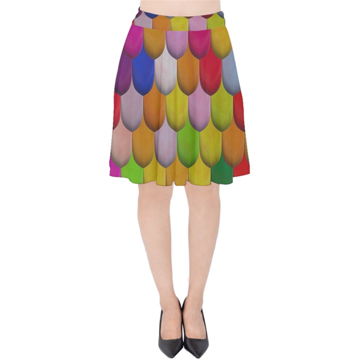 Colorful tiles pattern                     Velvet High Waist Skirt