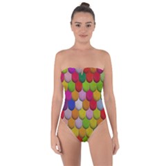 Colorful Tiles Pattern                          Tie Back One Piece Swimsuit