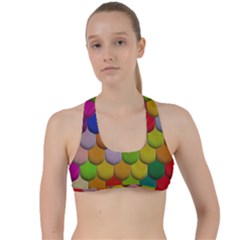 Colorful Tiles Pattern                          Criss Cross Racerback Sports Bra by LalyLauraFLM