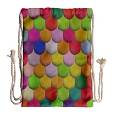 Colorful Tiles Pattern                           Large Drawstring Bag