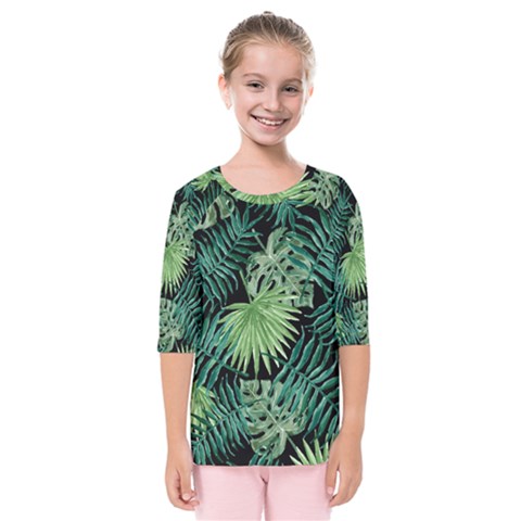 Tropical Pattern Kids  Quarter Sleeve Raglan Tee by ValentinaDesign