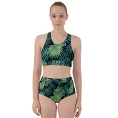 Tropical Pattern Racer Back Bikini Set