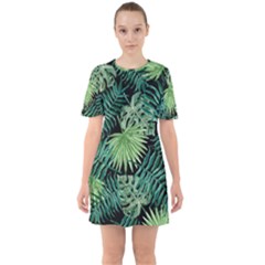 Tropical Pattern Sixties Short Sleeve Mini Dress