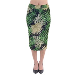 Tropical Pattern Velvet Midi Pencil Skirt by ValentinaDesign