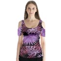 Tropical pattern Butterfly Sleeve Cutout Tee  View1