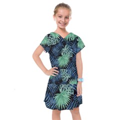 Tropical Pattern Kids  Drop Waist Dress