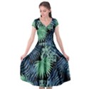 Tropical pattern Cap Sleeve Wrap Front Dress View1