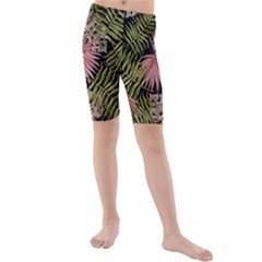 Tropical Pattern Kids  Mid Length Swim Shorts by ValentinaDesign