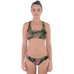 Tropical Pattern Cross Back Hipster Bikini Set