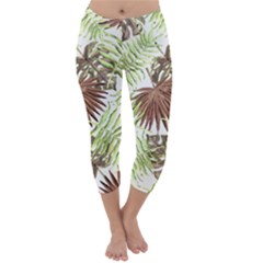 Tropical Pattern Capri Winter Leggings  by ValentinaDesign