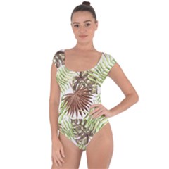 Tropical Pattern Short Sleeve Leotard  by ValentinaDesign