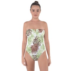 Tropical Pattern Tie Back One Piece Swimsuit by ValentinaDesign