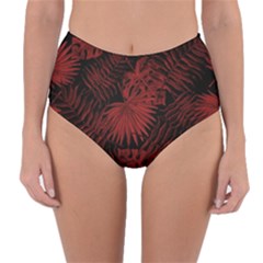 Tropical Pattern Reversible High-waist Bikini Bottoms