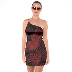 Tropical Pattern One Soulder Bodycon Dress