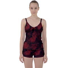 Tropical Pattern Tie Front Two Piece Tankini