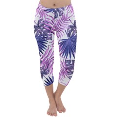 Tropical Pattern Capri Winter Leggings 