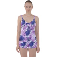 Tropical Pattern Tie Front Two Piece Tankini