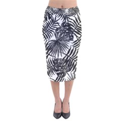 Tropical Pattern Velvet Midi Pencil Skirt by ValentinaDesign