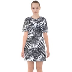 Tropical Pattern Sixties Short Sleeve Mini Dress