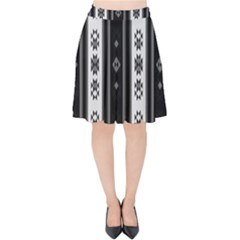 Folklore Pattern Velvet High Waist Skirt