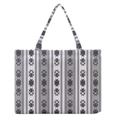 Folklore Pattern Zipper Medium Tote Bag